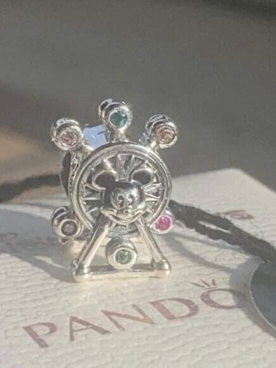 Authentic Disney Pandora Mickey Ferris Wheel Silver Charm 925 Ale - Picture 5 of 6